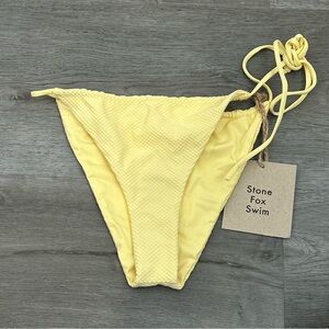 NWT stone fox swim river bottom yellow texture river size large women’s bikini